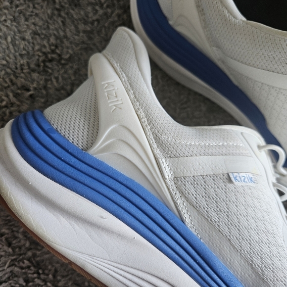 KIZIK Mens London White Knit  Athletic/Athleisure Sneakers Blue‎ Trim Size 11 main image 8